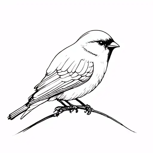 Kamon Sparrow Ink Minimalist