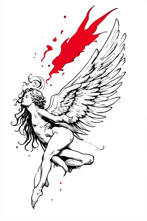 Angel Falling Black Red