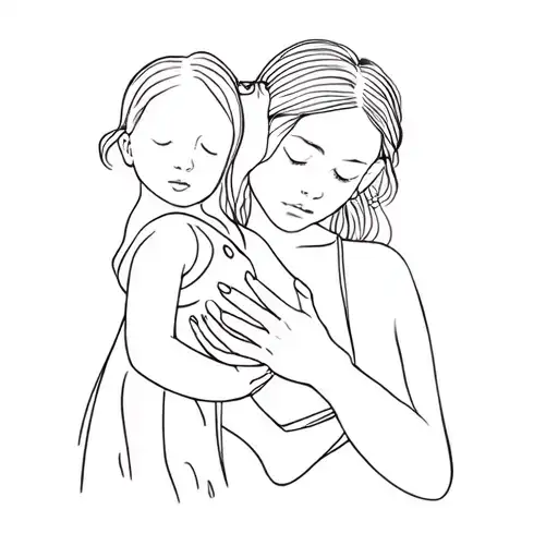 A Woman Holding A Little Girl