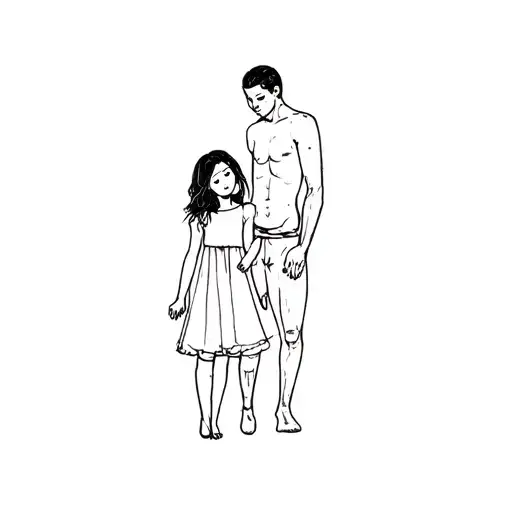 A Man And A Little Girl