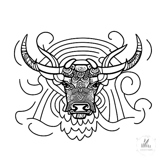 Taurus Bull And Florals