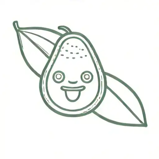 Happy Avocado With Face And Cowboy Head Fineline