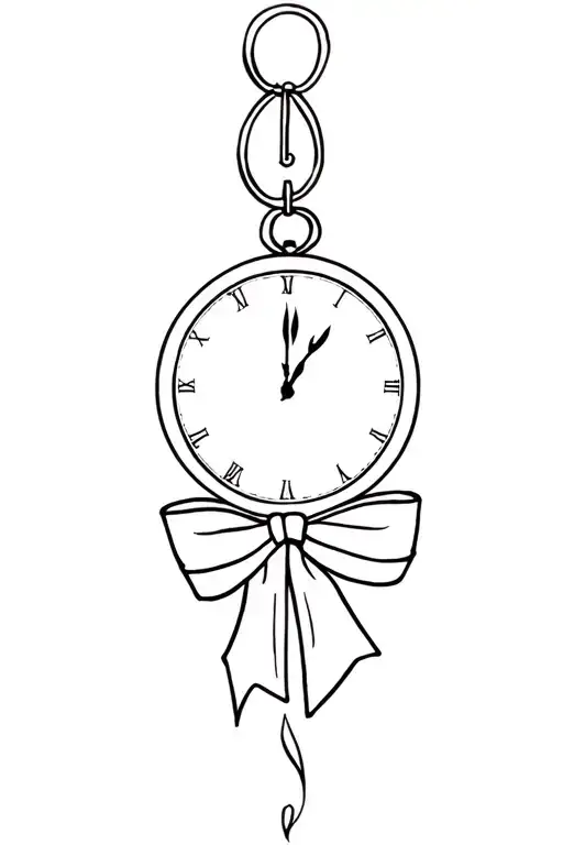 A Clock At 12 With A Bow Tied