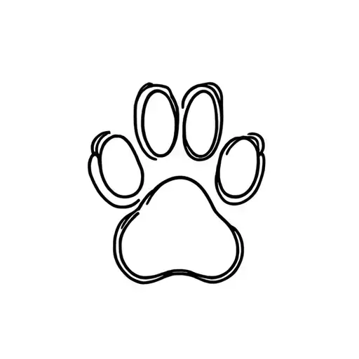 Dog Paw Outline B Letters