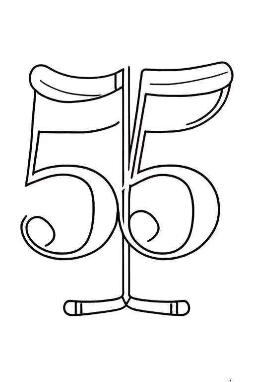 Number 55 With Hockey Sticks