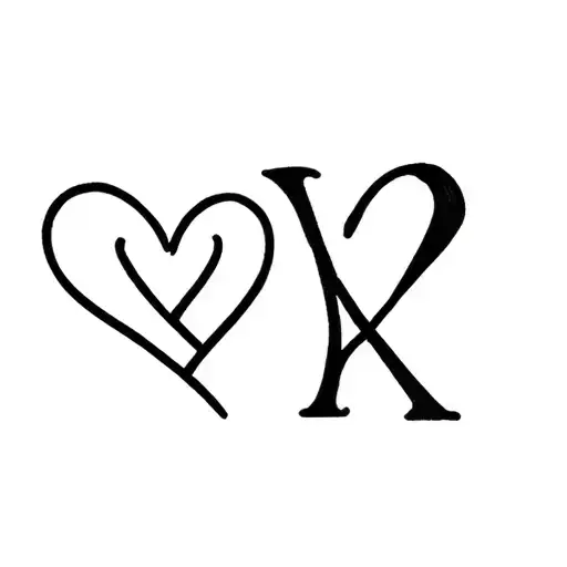 Two Heart With A N And A K Letters In Them
