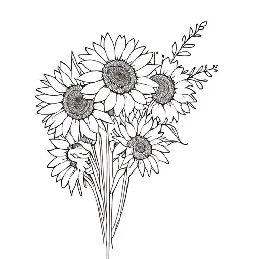 Marguerite Bouquet And Sunflowers