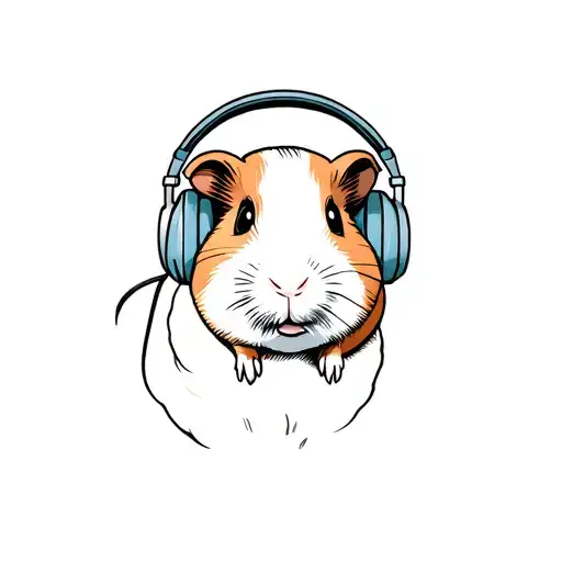 Guinea Pig Wearing Headphones