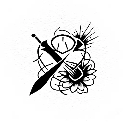 Hourglass Floral With Knife