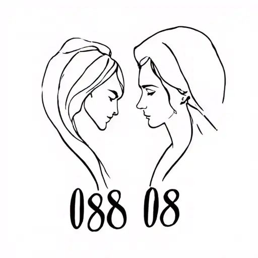 Romeo And Juliet Couple Tattoo With 08 08 Number