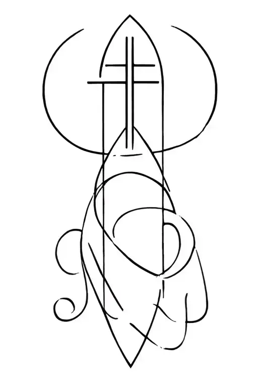 Orthodox Christian Fine Line Tattoo Design