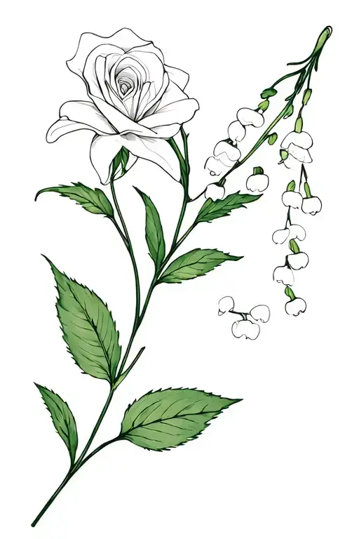 Lily Of The Valley And Rose