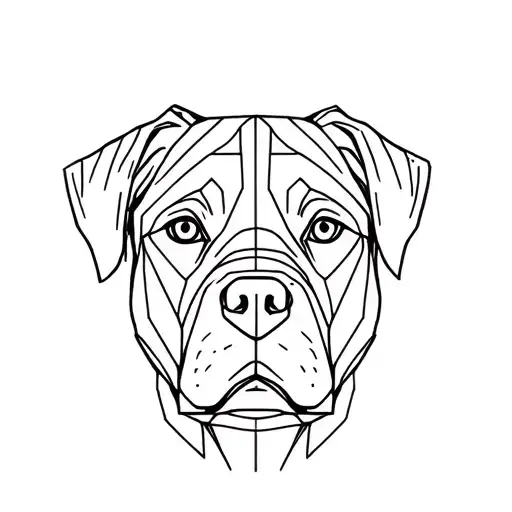Geometric Rottweiler Face Inside