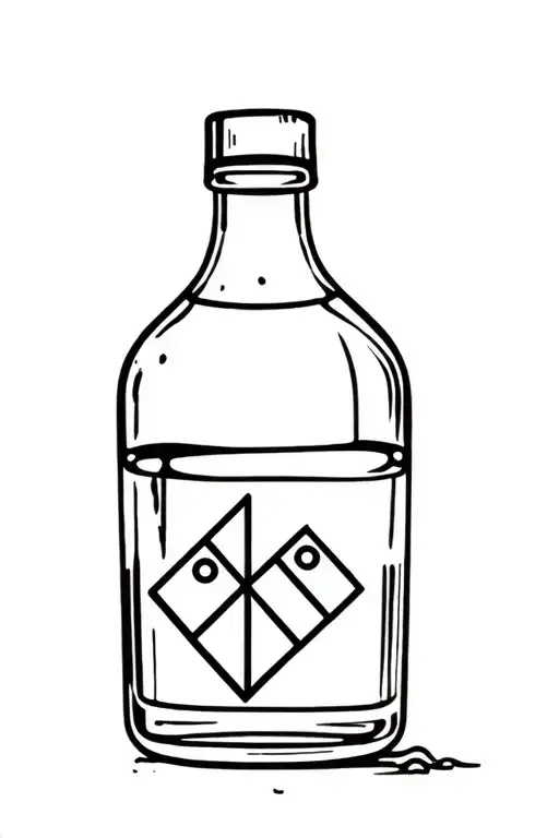 Dominos Rum Bottle Pouring