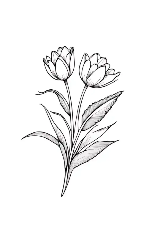 Lillie And Tulips Flower Surrounded