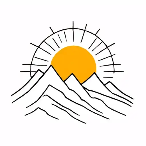 Straight With A Sun And A Mountain A Mountain