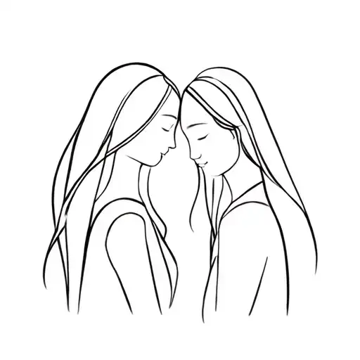 Mother Daughter Tattoo Design Combining