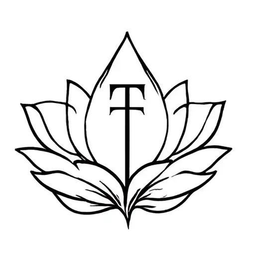 Letter T In A Lotus Flower