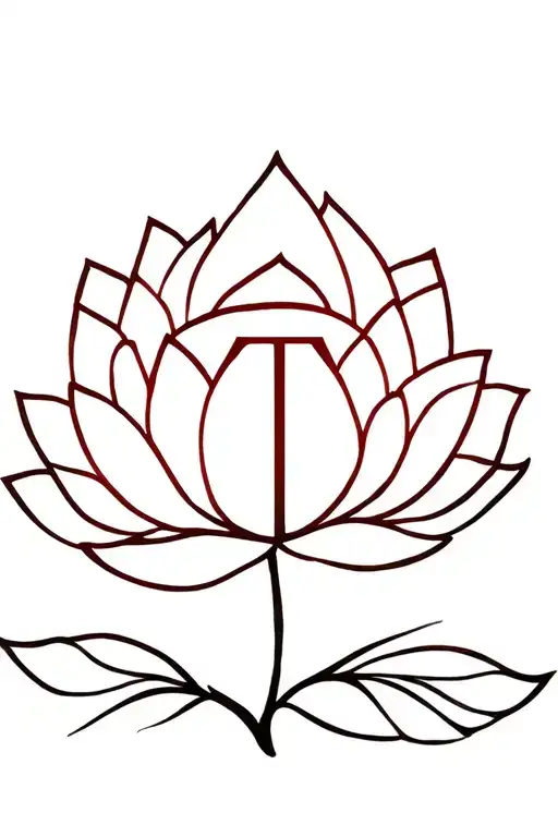 Letter T In A Lotus Flower