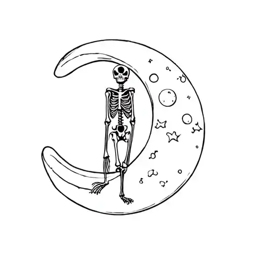 Skeleton On Moon
