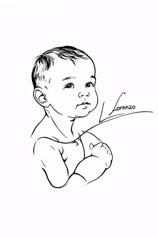 Lorenzo Name Written With Baby Boy Profile