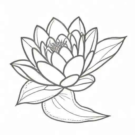 Simple Water Lilly With Small Heart Underneath To Look Like Its Leaves