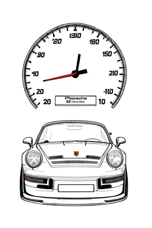 Porsche 911 With Speedometer In The Background Sleeve