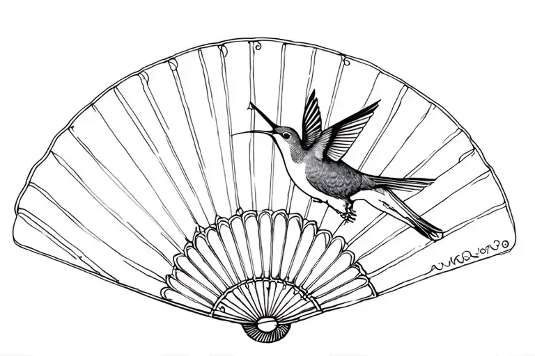 Antique Electric Fan With Hummingbird