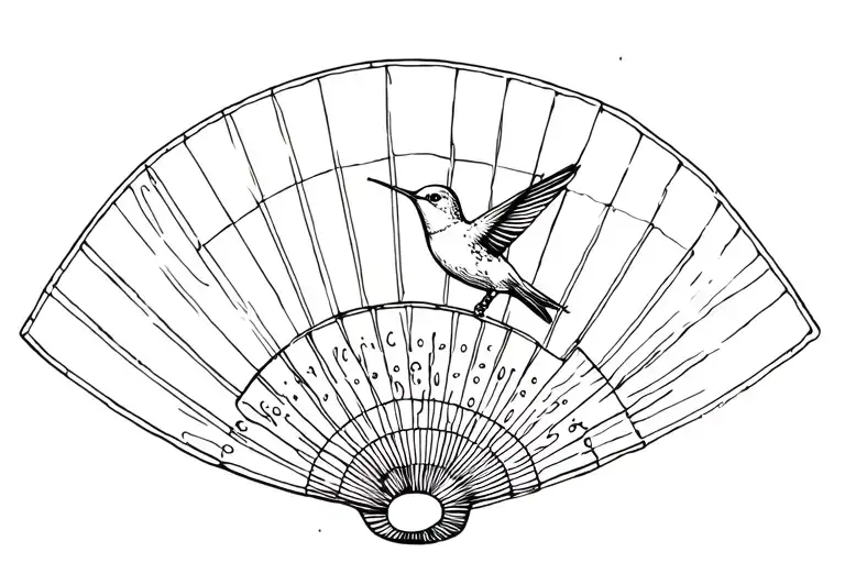 Antique Electric Fan With Hummingbird