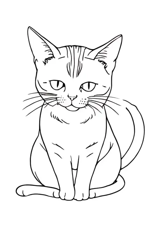 Photo Of My Cat Sitting Outline And Photo Of My Cat Is The Filling Of The Outline