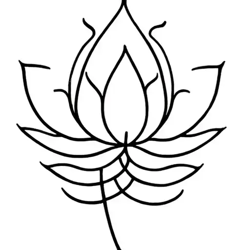 Unalome Symbol With Lotus