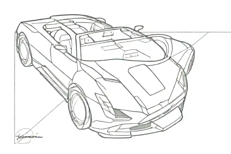 Outline Of A Convertible Supercar