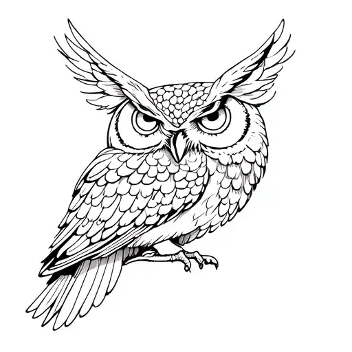 An Owl With Reminiscence Of Athena Greek Goddess