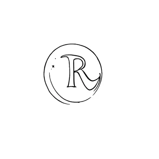 Moon With A Cursive R In Small Case