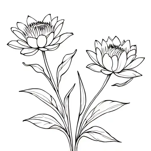 Marigold And Water Lily