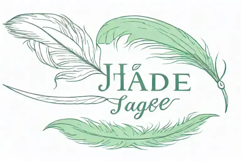 Feather With The Word Jade Near It