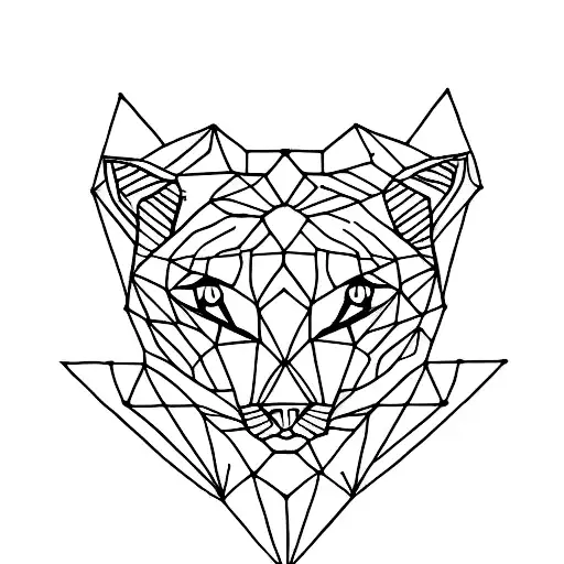 A Tattoo Of A Geometric Cat