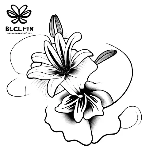 Lily Flower With Butterfly