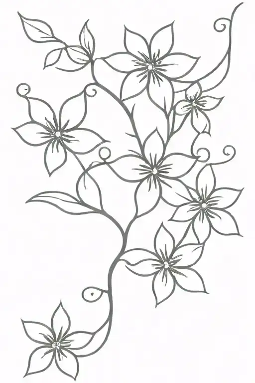 Vine Flowers And Dots