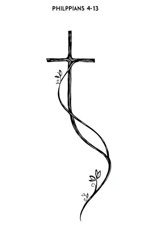 Philippians 4 13 With A Prayer Cross Stem Wrapped