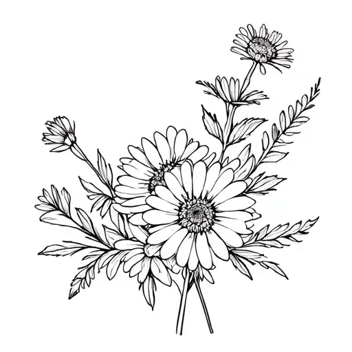 Small Chrysanthemum And Aster Flower Bouquet