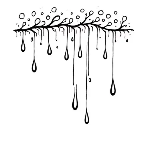Fine Line Tattoo Tears Falling Minimalist