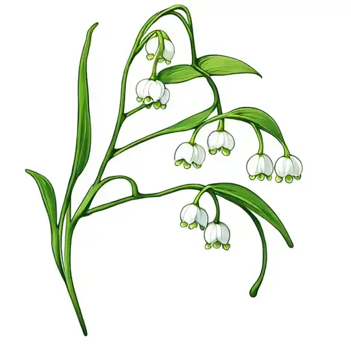 Lily Of The Valley With Evey As Part Of Stem