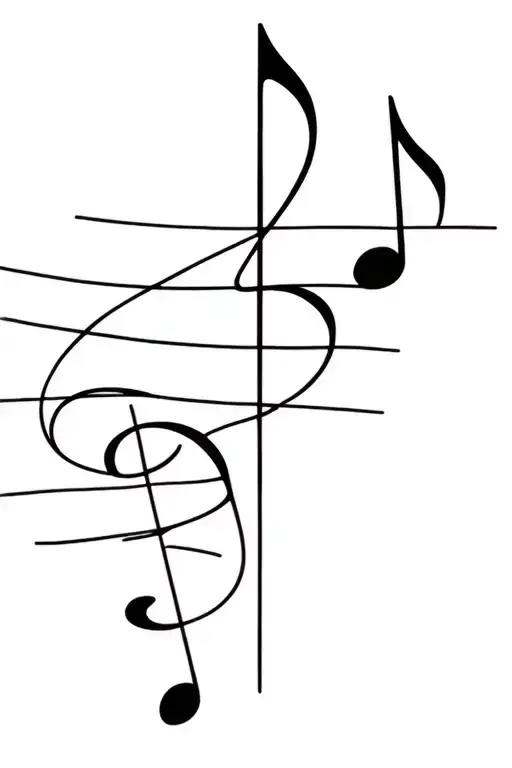 Music Notes Intertwined