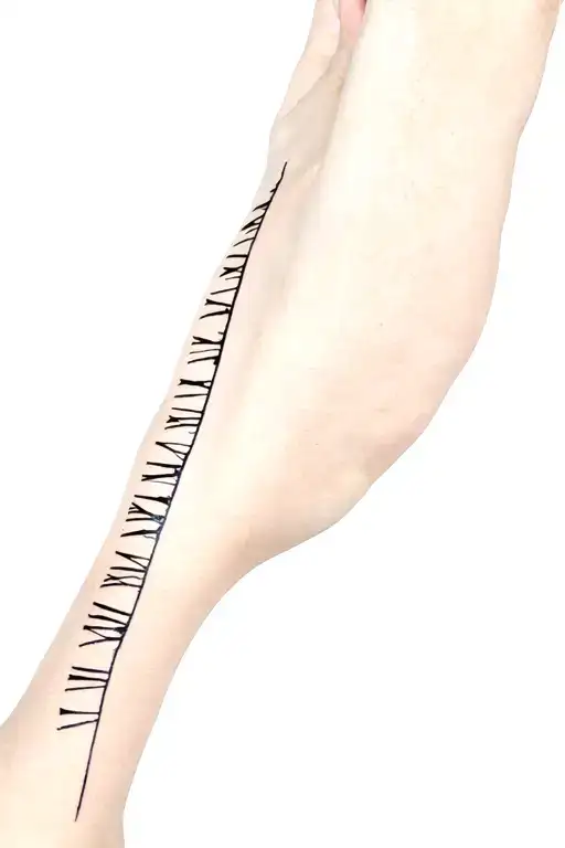 Spinal Tattoo With Roman Numerals