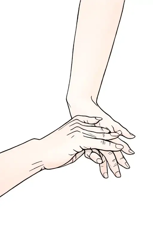 Small Hands Holding Fingers On Bigger Hand