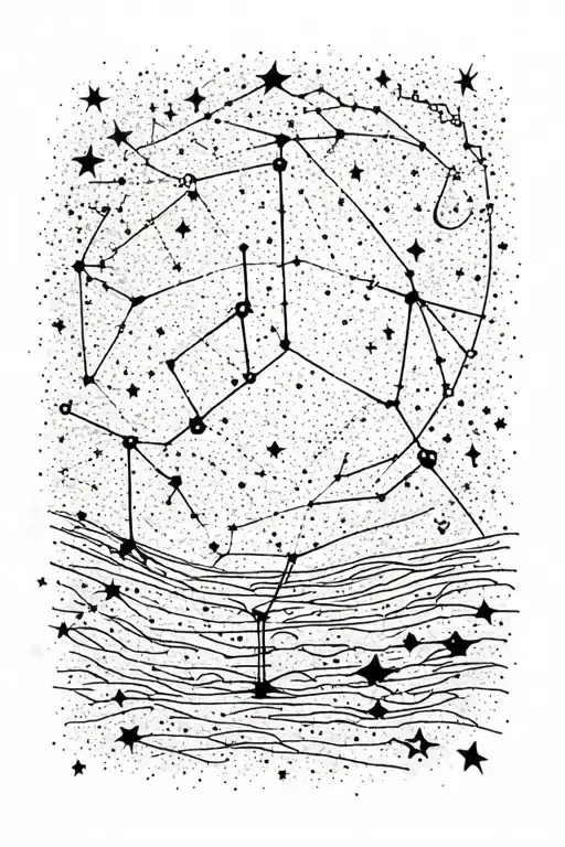 Night Sky Filled With Constellations