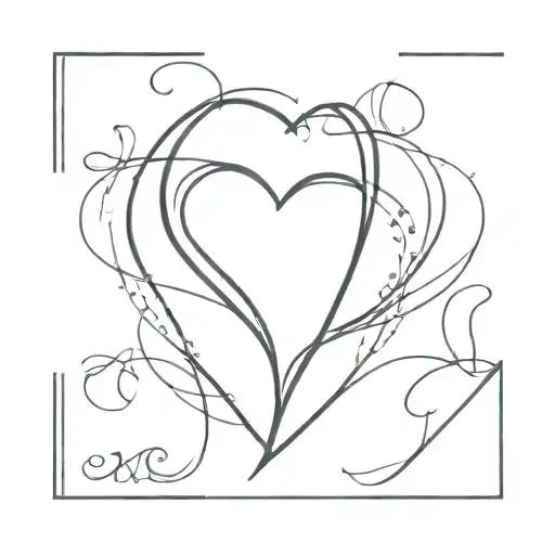 Minimalist Heart With Initials Sm And Ms