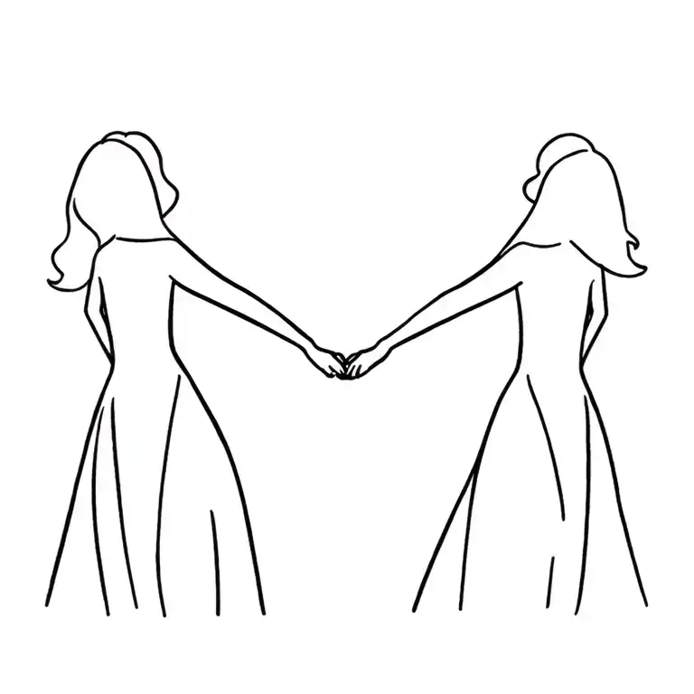 Daughters Holding Hands