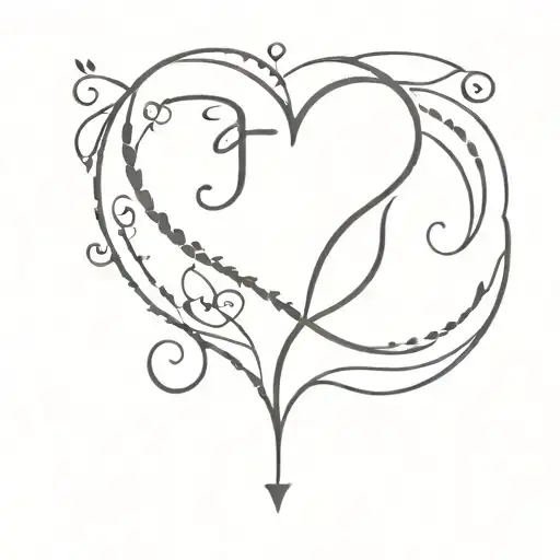 Heart With Initials Sm And Ms